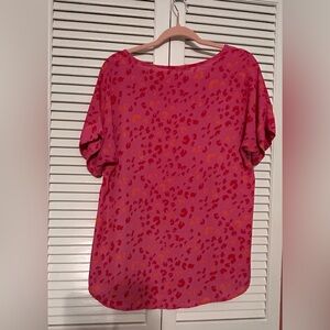 JODIFL Vibrant Pink and Orange Leopard Print Top